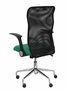 PIQUERAS Y CRESPO Silla Minaya con mecanismo basculante, brazos abatibles, respaldo de malla negro y asiento verde esmeralda