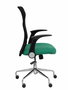 PIQUERAS Y CRESPO Silla Minaya con mecanismo basculante, brazos abatibles, respaldo de malla negro y asiento verde esmeralda