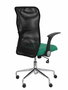 PIQUERAS Y CRESPO Silla Minaya con mecanismo basculante, brazos abatibles, respaldo de malla negro y asiento verde esmeralda