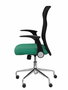 PIQUERAS Y CRESPO Silla Minaya con mecanismo basculante, brazos abatibles, respaldo de malla negro y asiento verde esmeralda