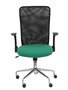 PIQUERAS Y CRESPO Silla Minaya con mecanismo basculante, brazos abatibles, respaldo de malla negro y asiento verde esmeralda