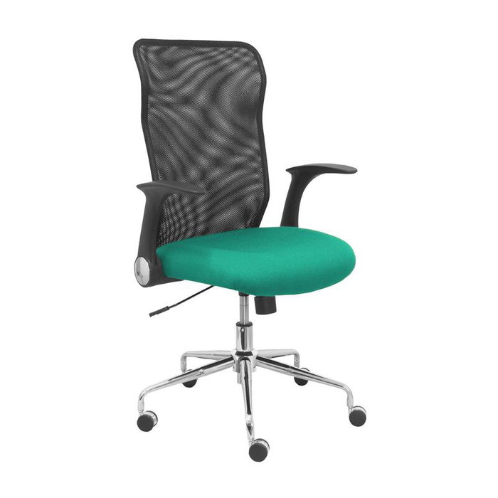 PIQUERAS Y CRESPO Silla Minaya con Respaldo de Malla Negro y Asiento Bali Verde PIQUERAS Y CRESPO Silla Minaya con Respaldo de Malla Negro y Asiento Bali Verde