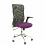 PIQUERAS Y CRESPO Silla Minaya con mecanismo basculante, brazos abatibles, respaldo de malla negro y asiento morado