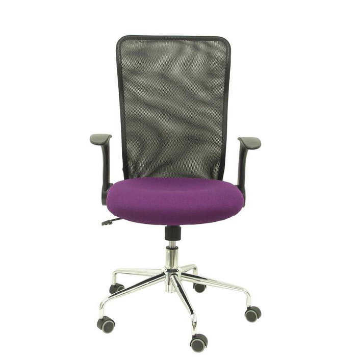 PIQUERAS Y CRESPO Silla de oficina Minaya con respaldo de malla negro y asiento Bali morado PIQUERAS Y CRESPO Silla de oficina Minaya con respaldo de malla negro y asiento Bali morado
