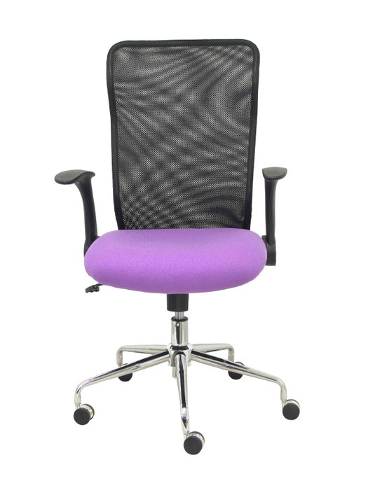 PIQUERAS Y CRESPO Silla Minaya con respaldo de malla negro y asiento Bali lila