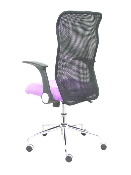 PIQUERAS Y CRESPO Silla Minaya con respaldo de malla negro y asiento Bali lila