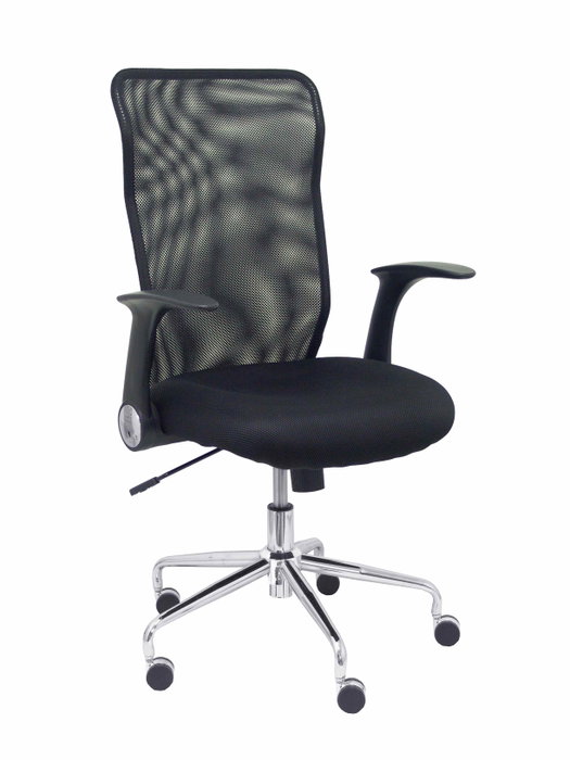 PIQUERAS Y CRESPO Silla Minaya con brazos abatibles y mecanismo basculante, Negro