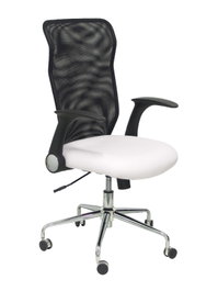 PIQUERAS Y CRESPO Silla Minaya con mecanismo basculante, brazos abatibles, asiento blanco y respaldo negro