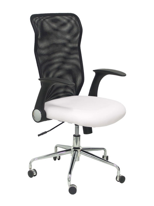PIQUERAS Y CRESPO Silla de oficina Minaya con brazos abatibles, asiento blanco y respaldo negro PIQUERAS Y CRESPO Silla de oficina Minaya con brazos abatibles, asiento blanco y respaldo negro