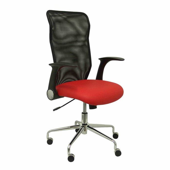 PIQUERAS Y CRESPO Minaya Silla de Oficina con Brazos Abatibles, Asiento Rojo y Respaldo Negro PIQUERAS Y CRESPO Minaya Silla de Oficina con Brazos Abatibles, Asiento Rojo y Respaldo Negro