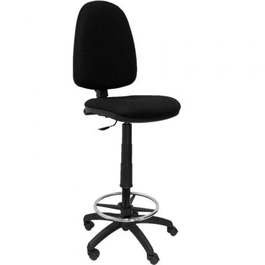 Piqueras y Crespo Taburete de Oficina Giratorio con Ajuste de Altura A Gas y Respaldo Aína Bali, Tela Negra, Ref T04CPBALI840