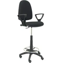 Piqueras Y Crespo Taburete Oficina Giratorio Ayna Bali T04CPBALI840BGOLF, Negro, con Respaldo, Brazos y Ruedas, Altura Ajustable a Gas, Soport 100 kg