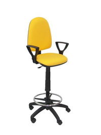Taburete Piqueras Y Crespo Ayna Brazos Fijos Ergomico Mecanismo De Contacto Permanente Regulable En Altura Y Aro Reposapies Asiento Y Respaldo Tapizados Bali Amarillo
