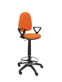 Taburete Piqueras Y Crespo Ayna Brazos Fijos Ergomico Mecanismo De Contacto Permanente Regulable En Altura Y Aro Reposapies Asiento Y Respaldo Tapizados Bali Naranja
