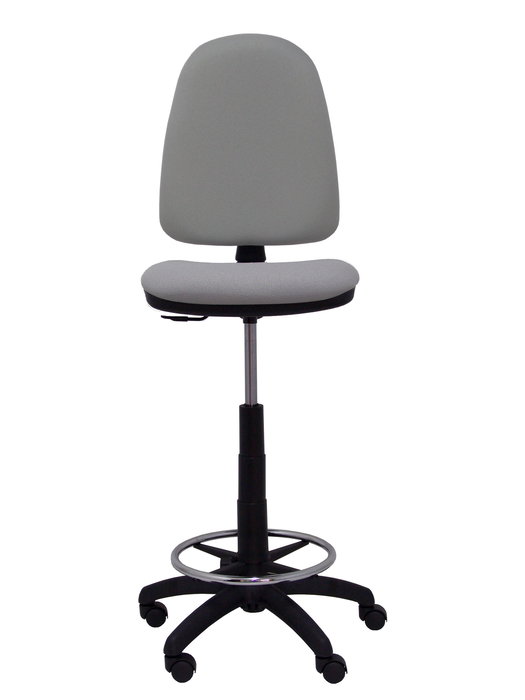 Taburete Aýna con mecanismo Contacto permanente básico tapizada con Tela color Gris. Equipado con Base poliamida negra, Sin brazos y Ruedas de nailon 50 mm