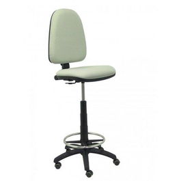 Taburete Piqueras Y Crespo Ayna Ergonomico Mecanismo De Contacto Permanente Regulable En Altura Y Aro Reposapies Ruedas De Parquet Asiento Y Respaldo Tapizados Bali Gris Claro
