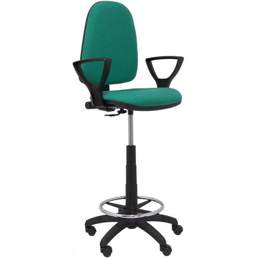 Piqueras y Crespo Taburete Ayna T04, Regulable En Altura Con Aro Reposapiés, Tapizado Bali Verde Esmeralda Piqueras y Crespo Taburete Ayna T04, Regulable En Altura Con Aro Reposapiés, Tapizado Bali Verde Esmeralda