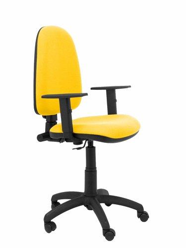 Silla de oficina Aýna con mecanismo Contacto permanente básico tapizada con Tela color Amarillo. Equipada con Base poliamida negra, Brazos 1D y Ruedas de nailon 50 mm Silla de oficina Aýna con mecanismo Contacto permanente básico tapizada con Tela color Amarillo. Equipada con Base poliamida negra, Brazos 1D y Ruedas de nailon 50 mm