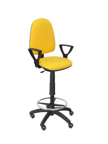 Silla de oficina Aýna con mecanismo Contacto permanente básico tapizada con Tela color Amarillo. Equipada con Base poliamida negra, Brazos fijos y Ruedas de parqué Silla de oficina Aýna con mecanismo Contacto permanente básico tapizada con Tela color Amarillo. Equipada con Base poliamida negra, Brazos fijos y Ruedas de parqué