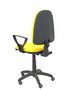 Silla de oficina Aýna con mecanismo Contacto permanente básico tapizada con Tela color Amarillo. Equipada con Base poliamida negra, Brazos fijos y Ruedas de parqué