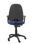 Silla de oficina Aýna con mecanismo Contacto permanente básico tapizada con Tela color Azul. Equipada con Base poliamida negra, Brazos 1D y Ruedas de nailon 50 mm