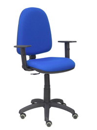 PIQUERAS Y CRESPO Silla de oficina Aýna tapizada en Tela Azul con Brazos 1D