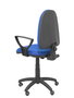Silla de oficina Aýna con mecanismo Contacto permanente básico tapizada con Tela color Azul. Equipada con Base poliamida negra, Brazos fijos y Ruedas de parqué