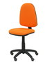 Silla de oficina Aýna con mecanismo Contacto permanente básico tapizada con Tela color Naranja. Equipada con Base poliamida negra, Sin brazos y Ruedas de parqué
