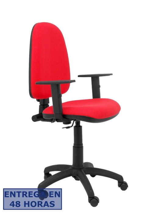 PIQUERAS Y CRESPO Silla de oficina Aýna, Tapizado Bali Rojo, Brazos 1D Regulables