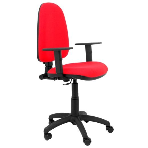 PIQUERAS Y CRESPO Silla de oficina Aýna, Tapizado Bali Rojo, Brazos 1D Regulables