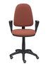 Silla de oficina Aýna con mecanismo Contacto permanente básico tapizada con Tela color Marrón. Equipada con Base poliamida negra, Brazos fijos y Ruedas de parqué