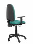 Silla de oficina Aýna con mecanismo Contacto permanente básico tapizada con Tela color Turquesa. Equipada con Base poliamida negra, Brazos 1D y Ruedas de nailon 50 mm