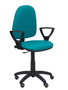 PIQUERAS Y CRESPO Silla de oficina Aýna Bali color Turquesa con brazos fijos