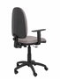Silla de oficina Aýna con mecanismo Contacto permanente básico tapizada con Tela color Gris claro. Equipada con Base poliamida negra, Brazos 1D y Ruedas de nailon 50 mm