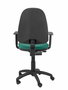Silla de oficina Aýna con mecanismo Contacto permanente básico tapizada con Tela color Verde esmeralda. Equipada con Base poliamida negra, Brazos 1D y Ruedas de nailon 50 mm