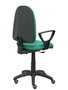 Silla de oficina Aýna con mecanismo Contacto permanente básico tapizada con Tela color Verde esmeralda. Equipada con Base poliamida negra, Brazos fijos y Ruedas de parqué
