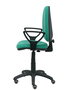 Silla de oficina Aýna con mecanismo Contacto permanente básico tapizada con Tela color Verde esmeralda. Equipada con Base poliamida negra, Brazos fijos y Ruedas de parqué