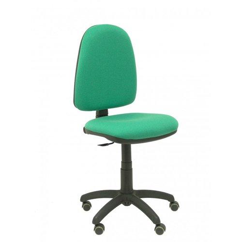 Silla de oficina Aýna con mecanismo Contacto permanente básico tapizada con Tela color Verde esmeralda. Equipada con Base poliamida negra, Sin brazos y Ruedas de parqué Silla de oficina Aýna con mecanismo Contacto permanente básico tapizada con Tela color Verde esmeralda. Equipada con Base poliamida negra, Sin brazos y Ruedas de parqué