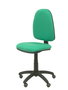 Silla de oficina Aýna con mecanismo Contacto permanente básico tapizada con Tela color Verde esmeralda. Equipada con Base poliamida negra, Sin brazos y Ruedas de parqué