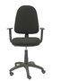 Silla de oficina Aýna con mecanismo Contacto permanente básico tapizada con Tela color Negro. Equipada con Base poliamida negra, Brazos 1D y Ruedas de nailon 50 mm