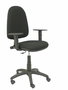 Silla de oficina Aýna con mecanismo Contacto permanente básico tapizada con Tela color Negro. Equipada con Base poliamida negra, Brazos 1D y Ruedas de nailon 50 mm