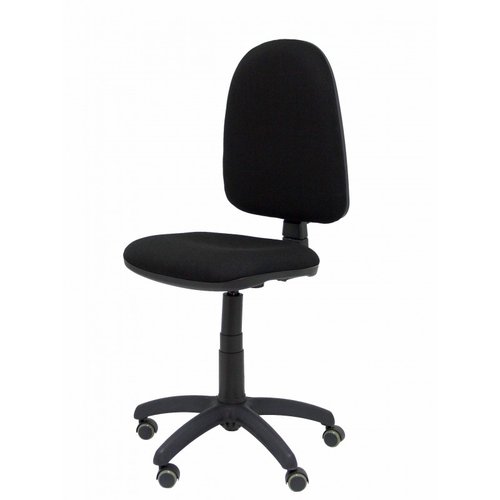 PIQUERAS Y CRESPO Silla de oficina Aýna con mecanismo de contacto permanente, tela negra y ruedas de parqué PIQUERAS Y CRESPO Silla de oficina Aýna con mecanismo de contacto permanente, tela negra y ruedas de parqué