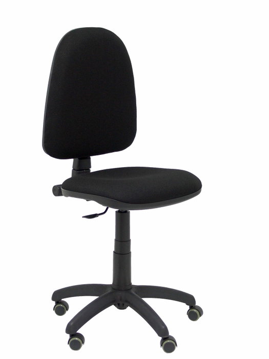 PIQUERAS Y CRESPO Silla de oficina Aýna con mecanismo de contacto permanente, tela negra y ruedas de parqué PIQUERAS Y CRESPO Silla de oficina Aýna con mecanismo de contacto permanente, tela negra y ruedas de parqué