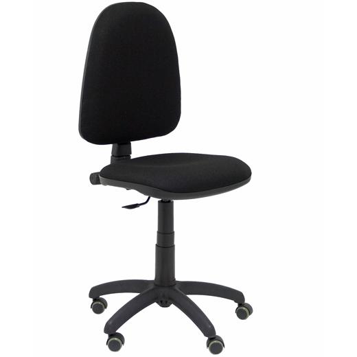 PIQUERAS Y CRESPO Silla de oficina Aýna con mecanismo de contacto permanente, tela negra y ruedas de parqué PIQUERAS Y CRESPO Silla de oficina Aýna con mecanismo de contacto permanente, tela negra y ruedas de parqué