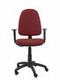 Silla de oficina Aýna con mecanismo Contacto permanente básico tapizada con Tela color Granate. Equipada con Base poliamida negra, Brazos 1D y Ruedas de nailon 50 mm