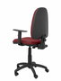 Silla de oficina Aýna con mecanismo Contacto permanente básico tapizada con Tela color Granate. Equipada con Base poliamida negra, Brazos 1D y Ruedas de nailon 50 mm