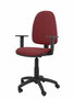 Silla de oficina Aýna con mecanismo Contacto permanente básico tapizada con Tela color Granate. Equipada con Base poliamida negra, Brazos 1D y Ruedas de nailon 50 mm
