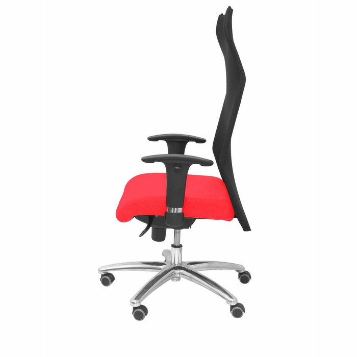 PIQUERAS Y CRESPO Sillón Albacete Sahuco con Mecanismo Sincro, Asiento Rojo y Malla Negra