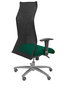Sillón Albacete con mecanismo Sincro tapizada con Tela color Verde esmeralda y malla color Negro. Equipado con Base aluminio, Brazos 1D y Ruedas de parqué
