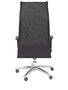 Sillón Albacete con mecanismo Sincro tapizada con Tela color Lila y malla color Negro. Equipado con Base aluminio, Brazos 1D y Ruedas de parqué